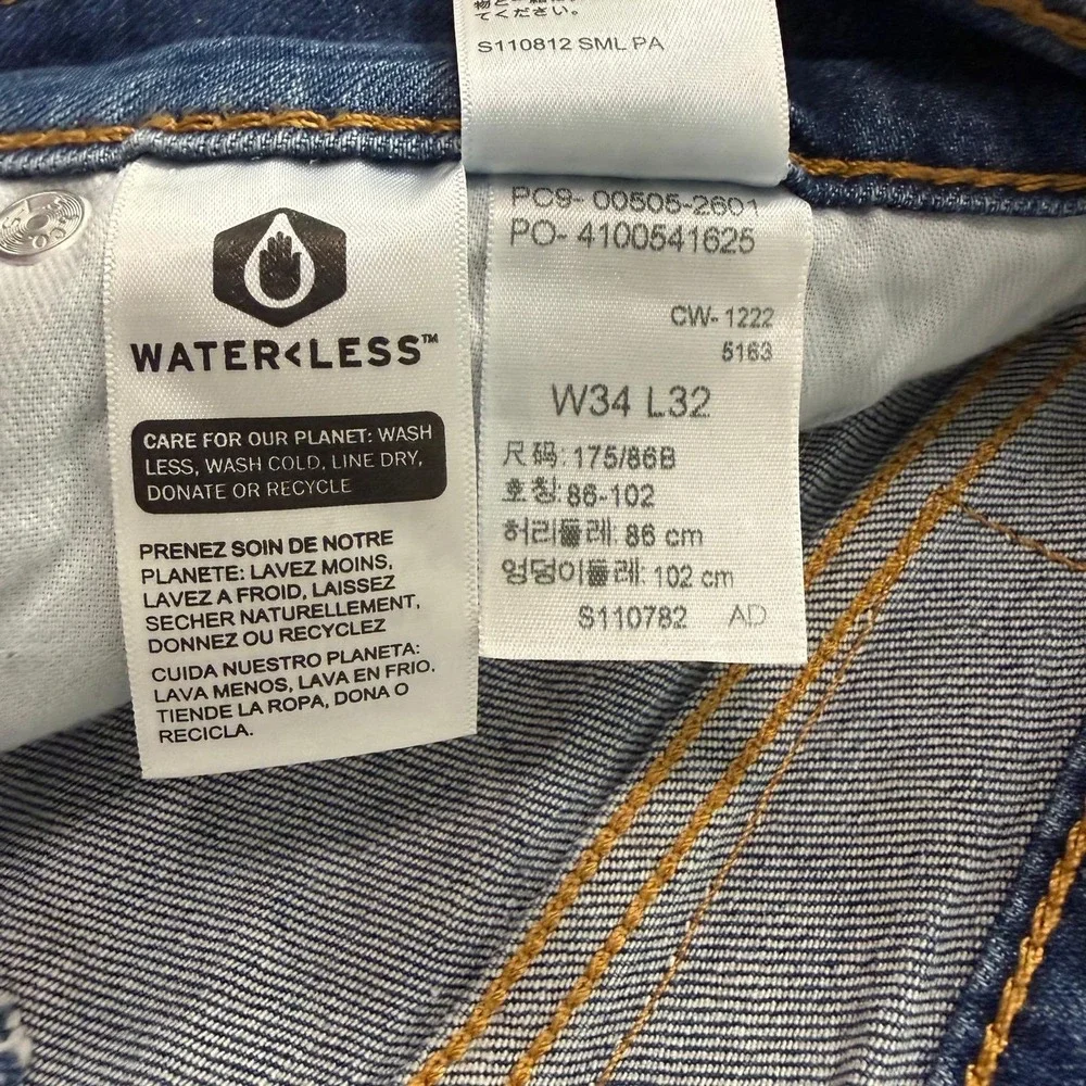 Levis 505 Regular Fit Mens Jeans 34x32 Medium Wash Straight Leg Denim